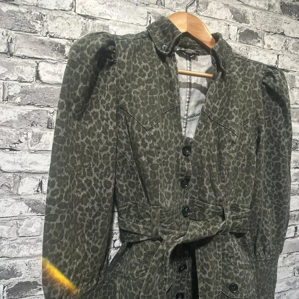 EUC Marissa Webb Mera Animal Print Cotton Canvas Jacket Womens Size 6 - Picture 3 of 15